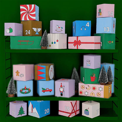 DIY-Adventskalender mit 24 Boxen in modernem Design zum Befüllen – Gutschein-Werkstatt.