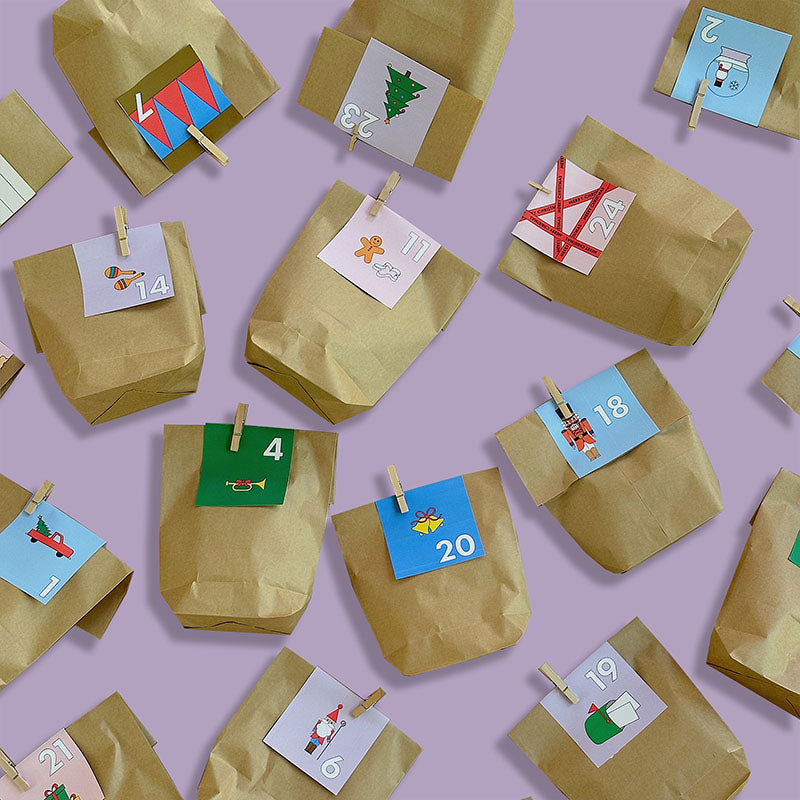 DIY-Adventskalender Anhänger zum Ausdrucken und Befestigen – moderne Vorlage von Gutschein-Werkstatt.