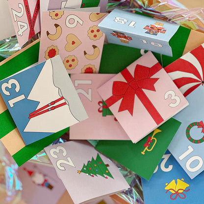 Moderner DIY-Adventskalender mit 24 Anhängern zum Ausdrucken – Vorlage von Gutschein-Werkstatt