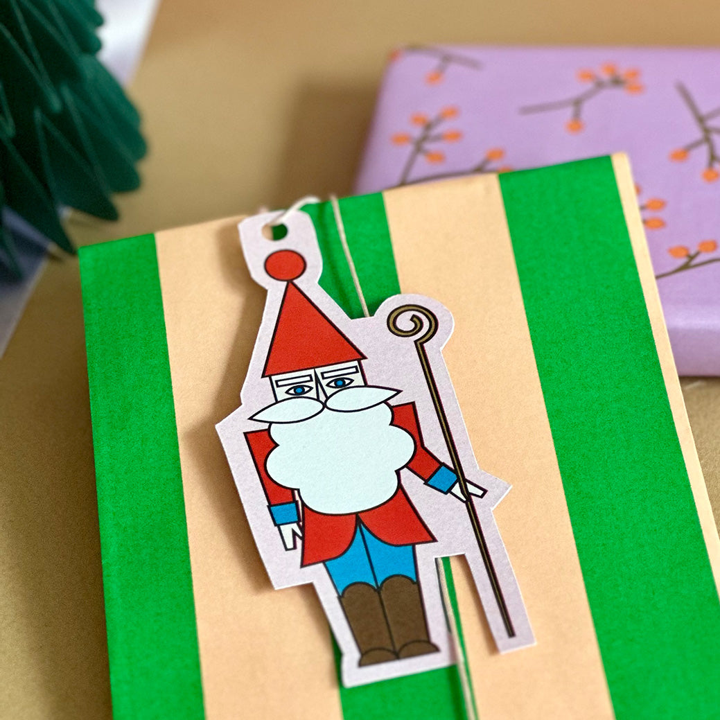 Geschenkanhänger Nikolausmotiv als  DIY-Vorlage zum Ausdrucken, Ausschneiden & Basteln – Gutschein-Werkstatt