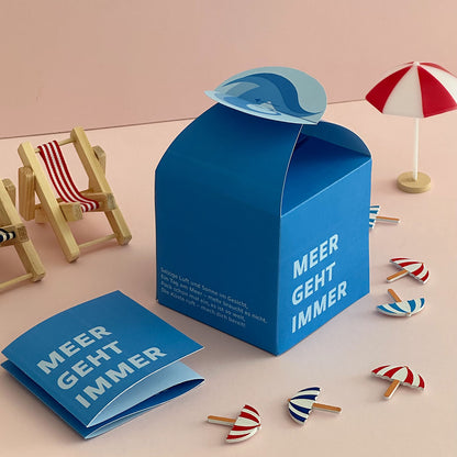 DIY Geschenkbox „Meer geht immer“ – liebevoll gestaltete Reisegutschein-Verpackung zum Ausdrucken, Schneiden & Falten