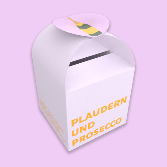 DIY Geschenkbox „Plaudern und Prosecco“ – kreative Gutschein- und Geschenkverpackung zum Ausdrucken