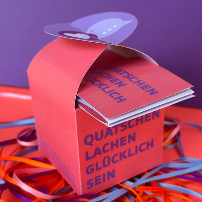 DIY Geschenkbox „Quatschen, lachen, glücklich sein“ – kreative Geschenkidee mit Inhalt und Dekoration