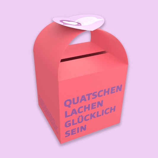 DIY Geschenkbox „Quatschen, lachen, glücklich sein“ – kreative Gutschein- und Geschenkverpackung zum Ausdrucken