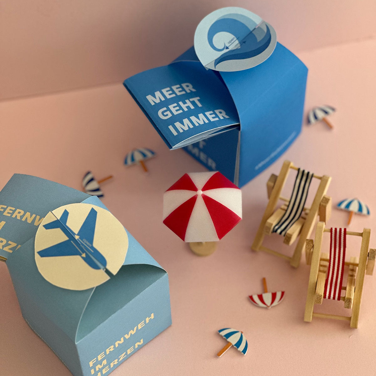 PDF Geschenkbox Vorlage „Fernweh im Herzen“ – Sofort-Download zum Drucken, Schneiden, Falten und Befüllen