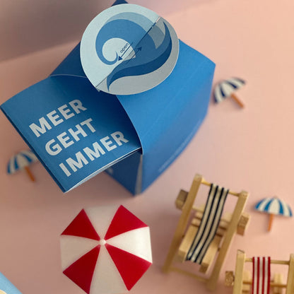 Kreative DIY Reise-Geschenkbox „Meer geht immer“ – PDF Bastelvorlage als originelle Verpackung für Gutscheine & Geldgeschenke