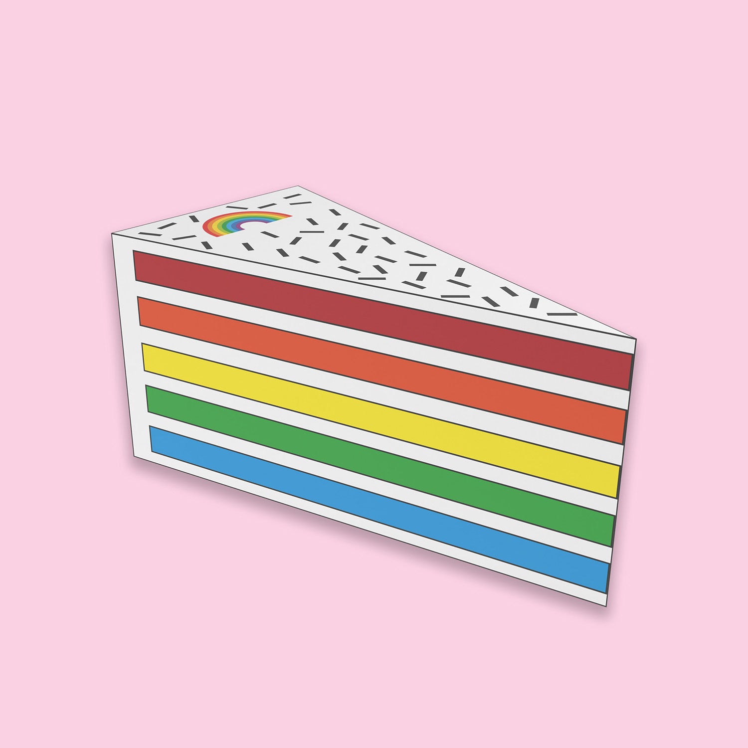 DIY Geschenkbox „Regenbogen“ mit Klappe zum Öffnen – liebevoll gestaltete Bastelvorlage im Kuchendesign zum Ausdrucken, Falten & Befüllen.