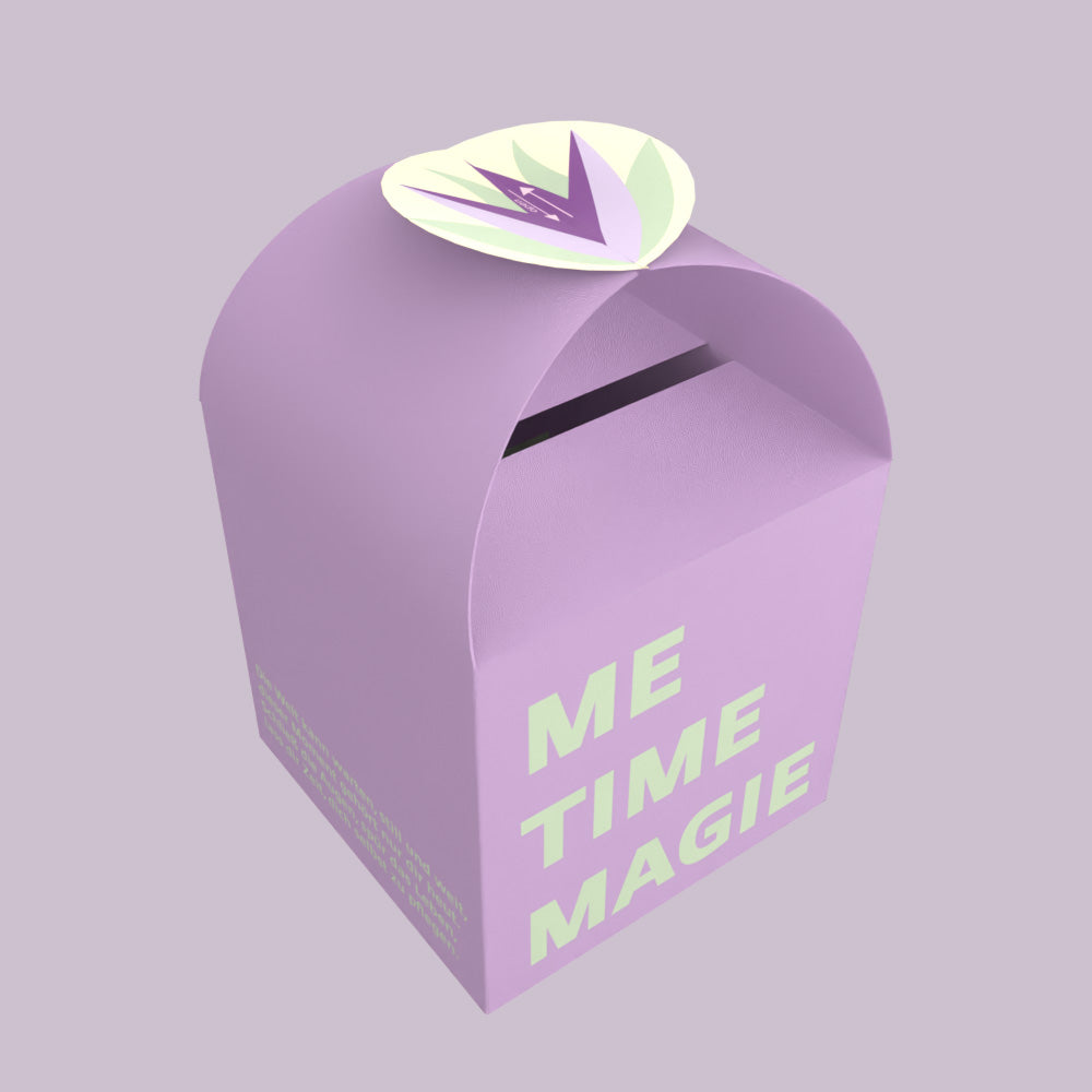 DIY Geschenkbox „Me Time Magie“ als Wellness Gutschein zum Ausdrucken – geschlossene Box zum Ausdrucken und Basteln