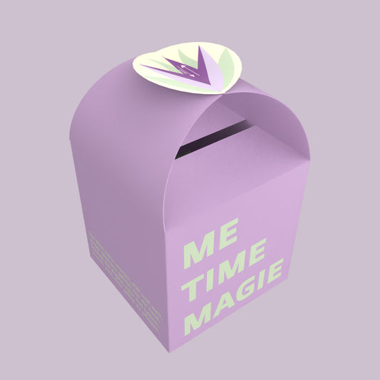 DIY Geschenkbox „Me Time Magie“ als Wellness Gutschein zum Ausdrucken – geschlossene Box zum Ausdrucken und Basteln