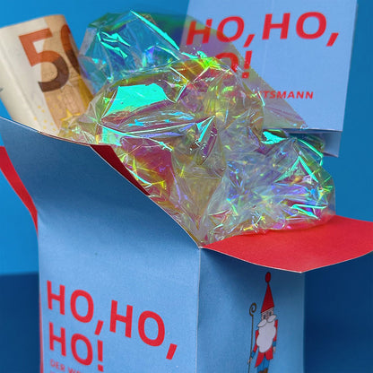 Gutscheinbox Vorlage Santa zum Befüllen mit Geldschein, Gutschein oder kleiner Geschenkkarte – DIY Weihnachten