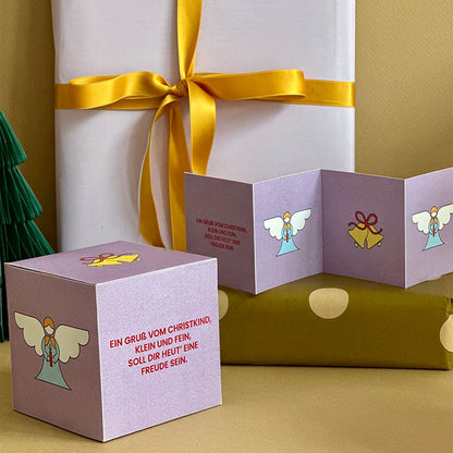 DIY Gutscheinbox Vorlage mit Motiv “Christkind” und passender Geschenkkarte – PDF zum Ausdrucken und Basteln