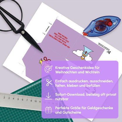 PDF Gutscheinbox Vorlage Motiv “Christkind” – Sofort-Download zum Drucken, Schneiden, Falten & Befüllen