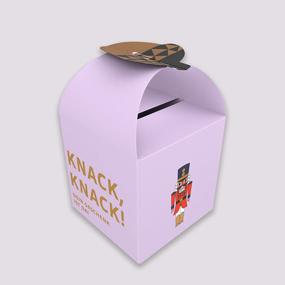 DIY Geschenkbox Weihnachten mit Nussknacker-Motiv – PDF Druckvorlage zum Ausdrucken und Basteln