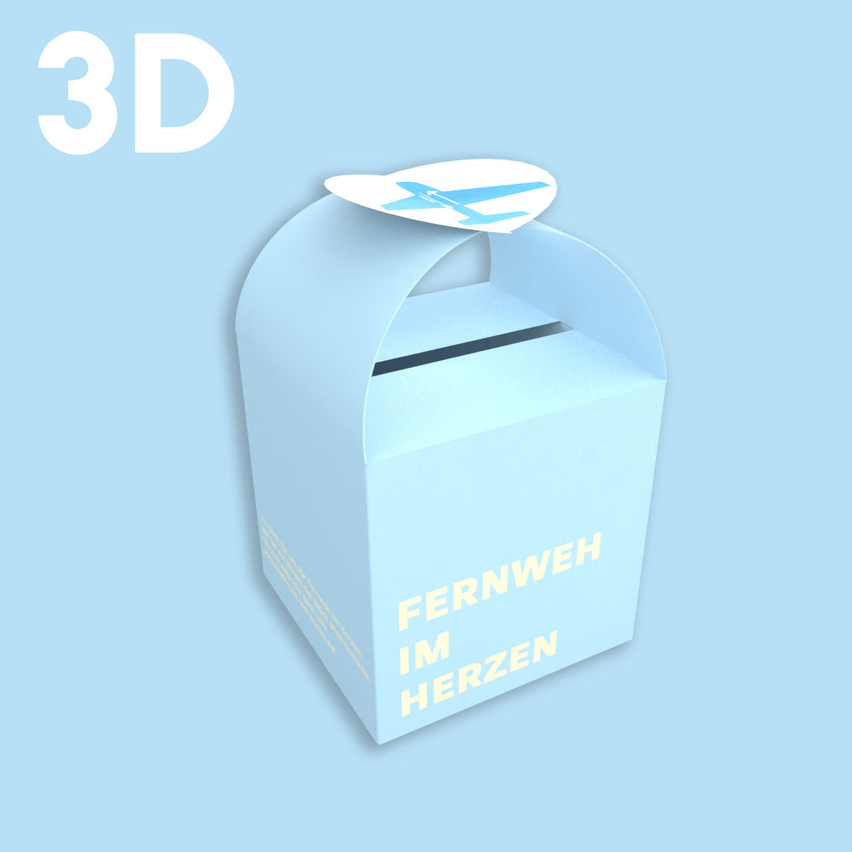 3D-Modell der Geschenkbox Fernweh im Herzen