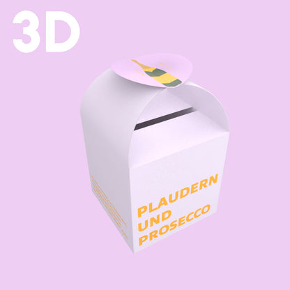 3D Modell der Gutschein und Geschenkbox Plaudern und Prosecco