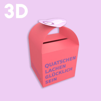 3D-Modell der Geschenkbox „Quatschen, lachen, glücklich sein“